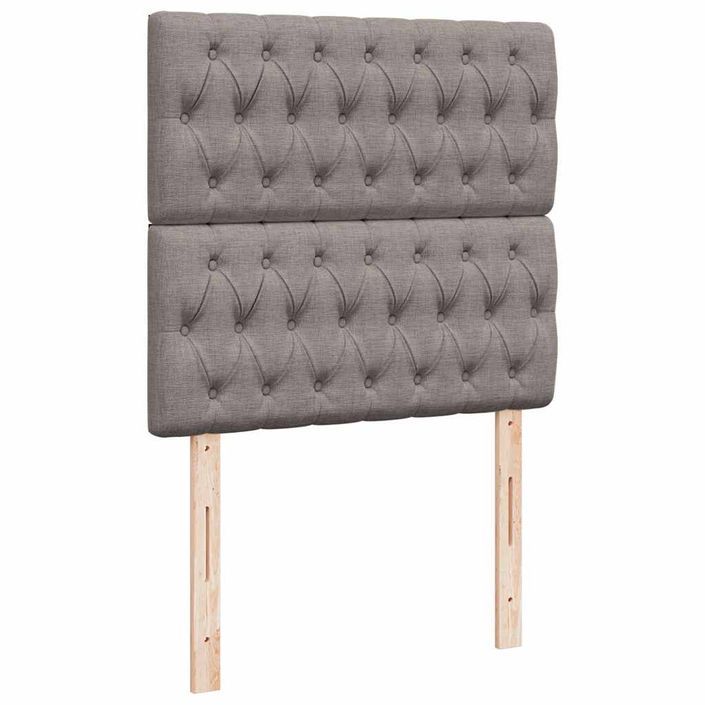 Cadre de lit ottoman avec matelas taupe 100x200 cm tissu - Photo n°8