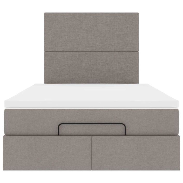 Cadre de lit ottoman avec matelas taupe 120x200 cm tissu - Photo n°5