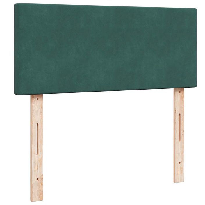 Cadre de lit ottoman avec matelas vert foncé 120x200 cm velours - Photo n°7