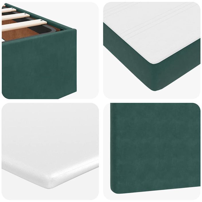 Cadre de lit ottoman avec matelas vert foncé 120x200 cm velours - Photo n°11