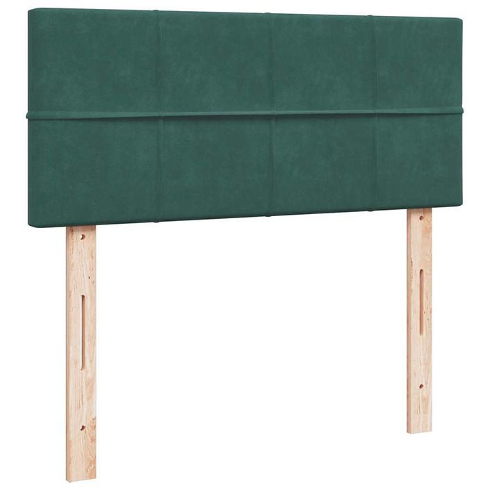 Cadre de lit ottoman avec matelas vert foncé 120x200 cm velours - Photo n°7