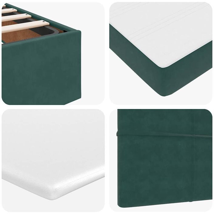 Cadre de lit ottoman avec matelas vert foncé 120x200 cm velours - Photo n°11