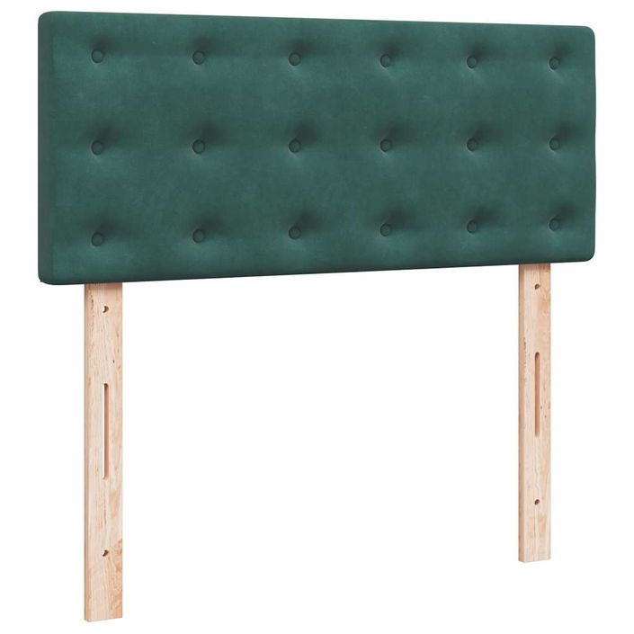 Cadre de lit ottoman avec matelas vert foncé 120x200 cm velours - Photo n°7