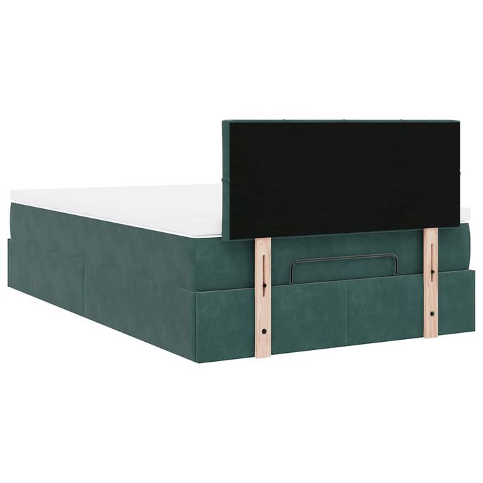 Cadre de lit ottoman avec matelas vert foncé 120x200 cm velours - Photo n°10