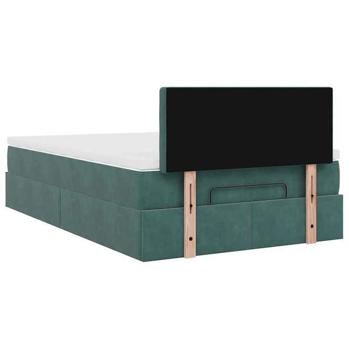 Cadre de lit ottoman avec matelas vert foncé 120x200 cm velours - Photo n°10