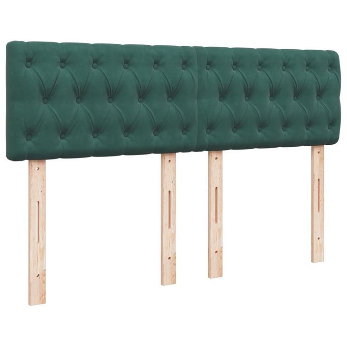 Cadre de lit ottoman avec matelas vert foncé 140x200 cm velours - Photo n°7