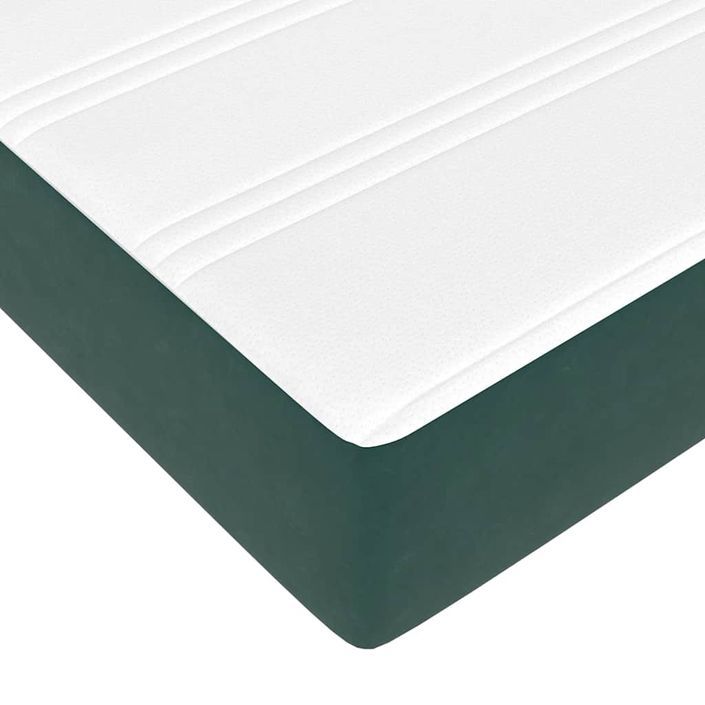 Cadre de lit ottoman avec matelas vert foncé 80x200 cm velours - Photo n°11