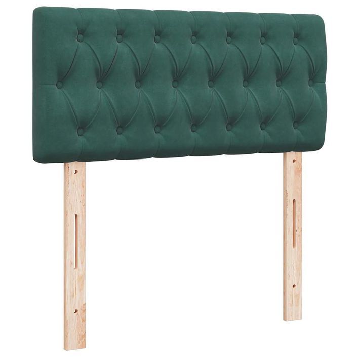 Cadre de lit ottoman avec matelas vert foncé 80x200 cm velours - Photo n°8