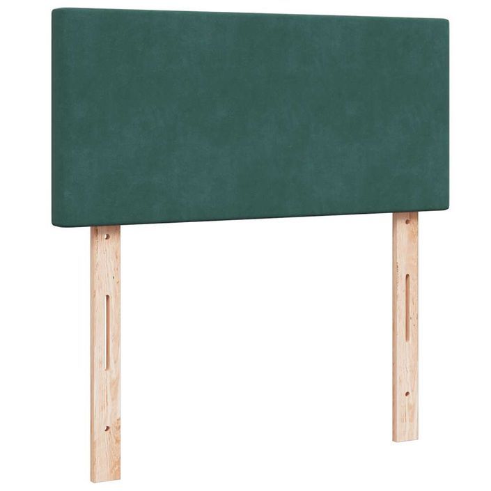 Cadre de lit ottoman avec matelas vert foncé 90x200 cm velours - Photo n°7