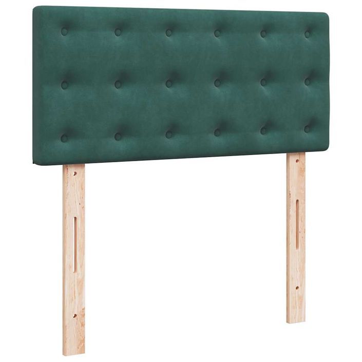 Cadre de lit ottoman avec matelas vert foncé 90x200 cm velours - Photo n°7