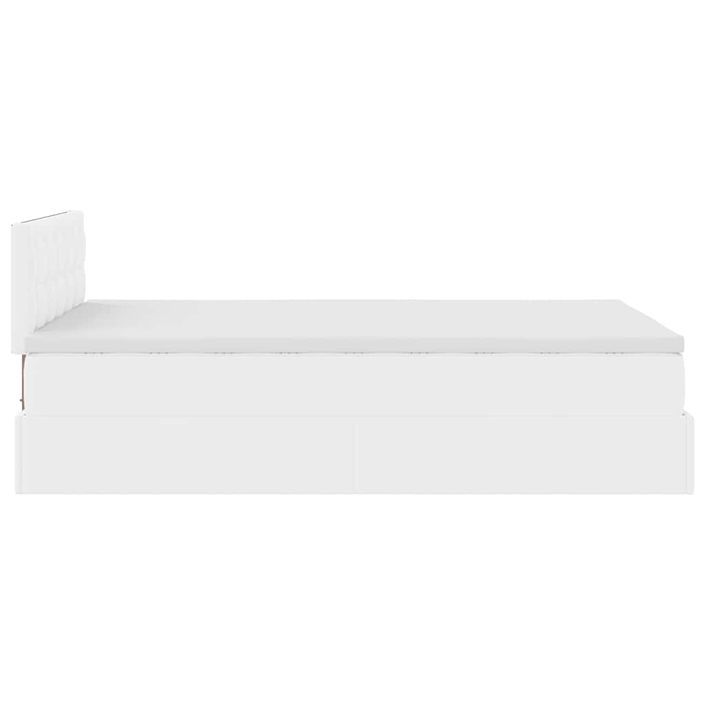 Cadre de lit ottoman et matelas blanc pur 120x190cm similicuir - Photo n°7