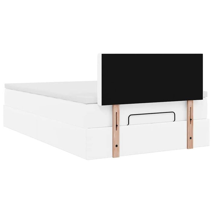 Cadre de lit ottoman et matelas blanc pur 120x190cm similicuir - Photo n°8