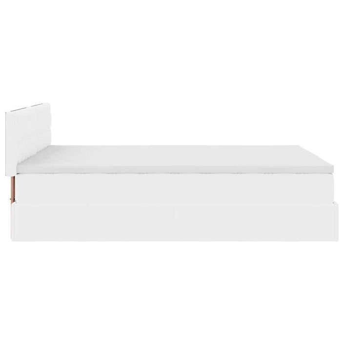 Cadre de lit ottoman et matelas blanc pur 140x190 cm similicuir - Photo n°7