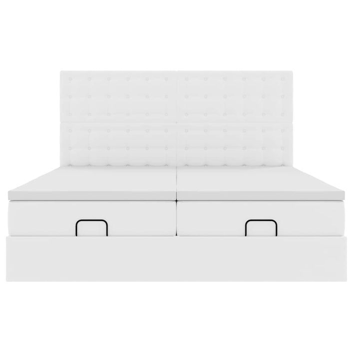 Cadre de lit ottoman et matelas blanc pur 200x200cm similicuir - Photo n°7