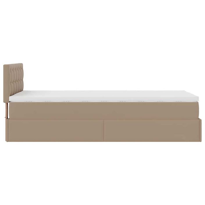 Cadre de lit ottoman et matelas cappuccino 90x200 cm similicuir - Photo n°8