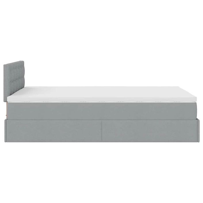 Cadre de lit ottoman et matelas gris clair 120x200 cm tissu - Photo n°8