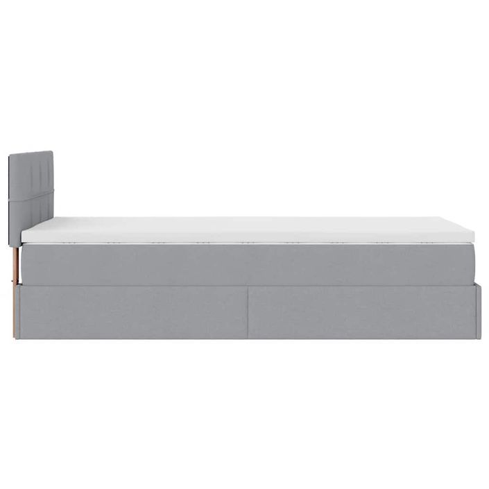 Cadre de lit ottoman et matelas gris clair 90x190 cm tissu - Photo n°8