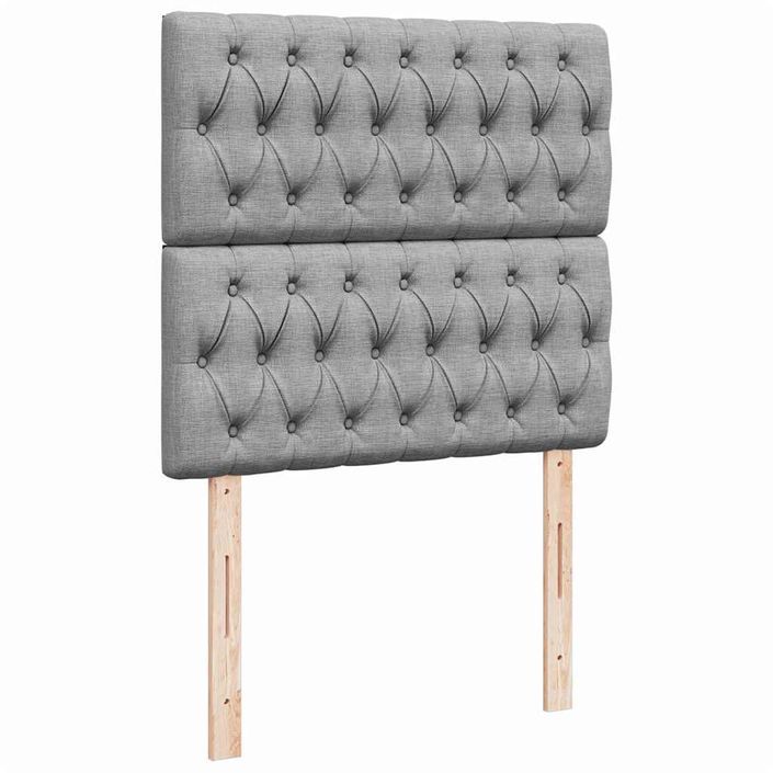 Cadre de lit ottoman et matelas gris clair 90x190 cm tissu - Photo n°7