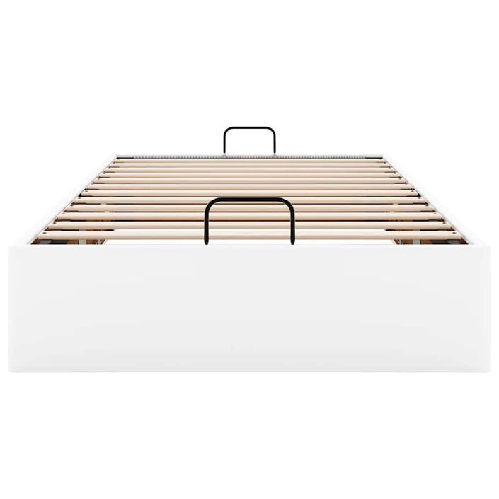 Cadre de lit ottoman sans matelas blanc 100x200 cm similicuir - Photo n°5