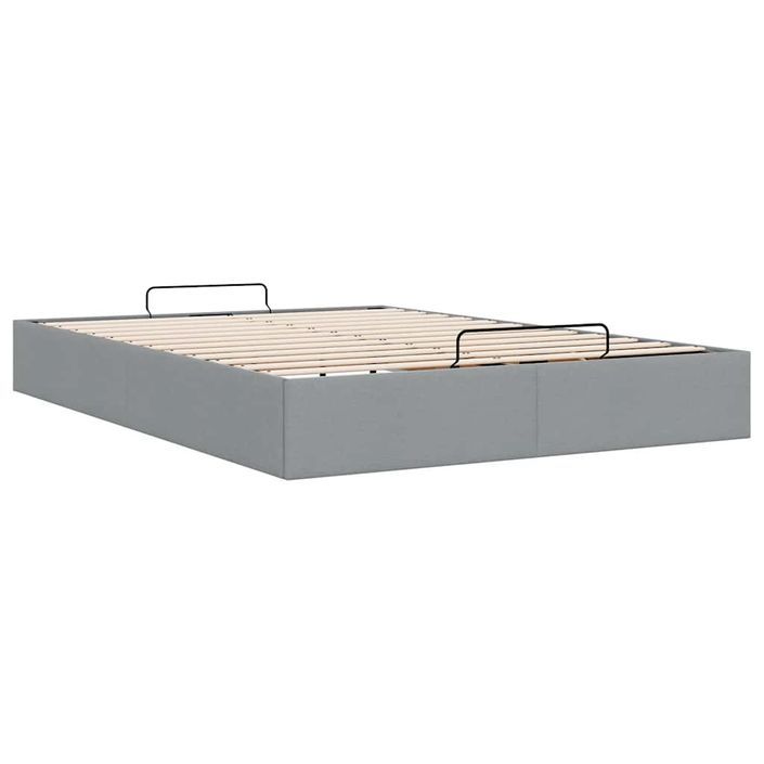 Cadre de lit ottoman sans matelas gris clair 140x200 cm tissu - Photo n°7