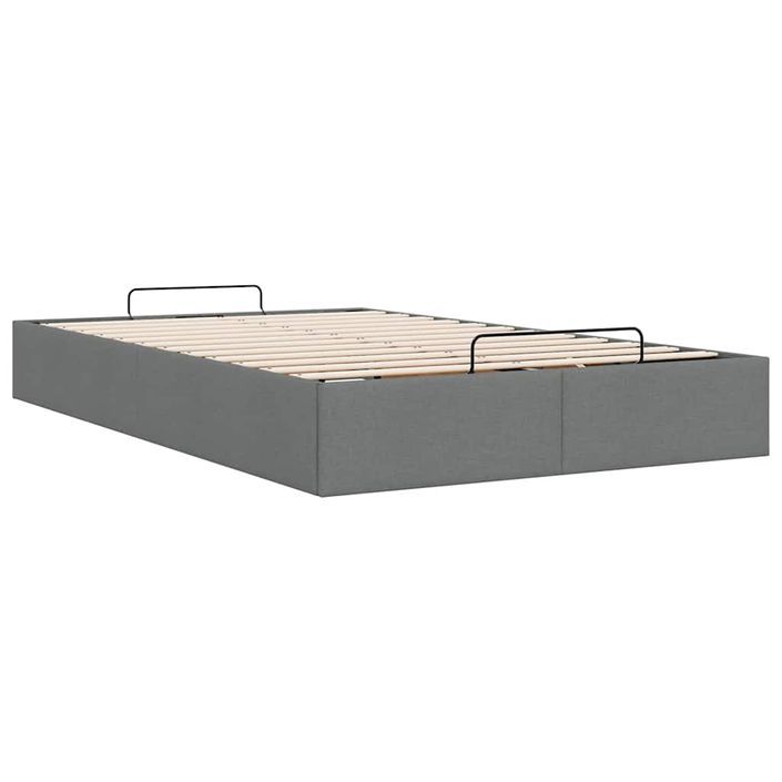 Cadre de lit ottoman sans matelas gris foncé 120x190 cm tissu - Photo n°7