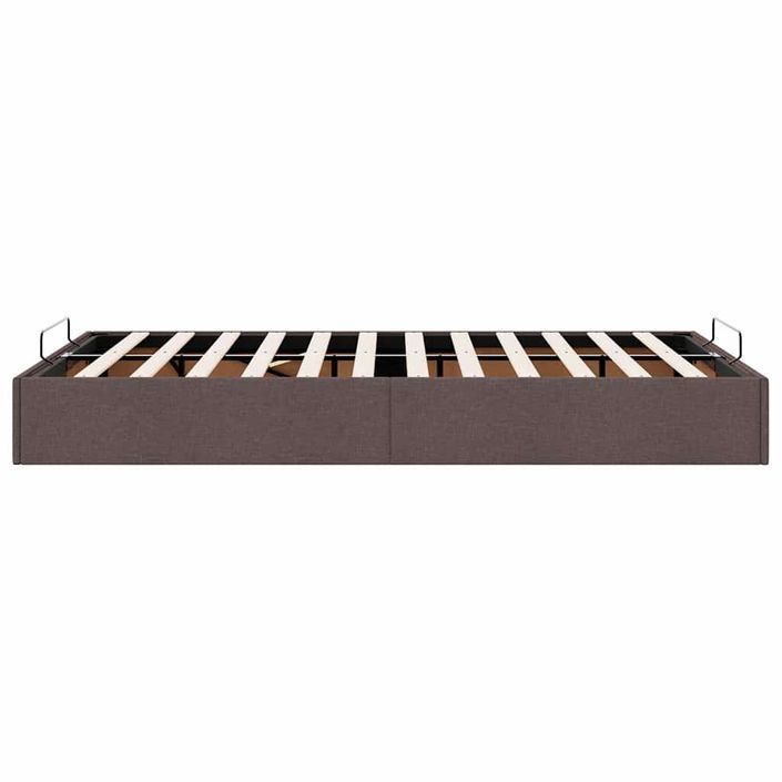 Cadre de lit ottoman sans matelas marron foncé 120x200 cm tissu - Photo n°6