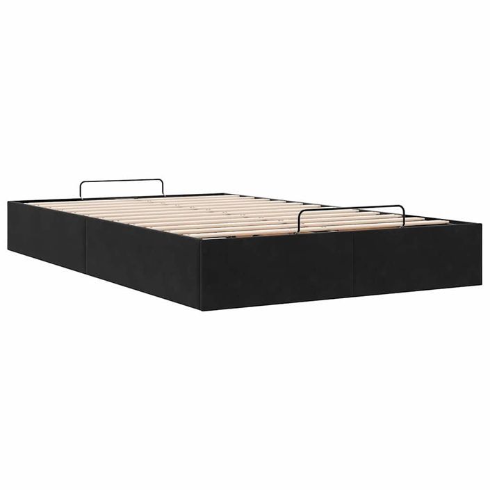 Cadre de lit ottoman sans matelas noir 120x200 cm velours - Photo n°4