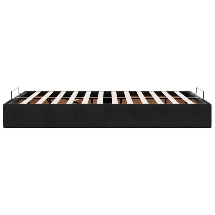 Cadre de lit ottoman sans matelas noir 120x200 cm velours - Photo n°6