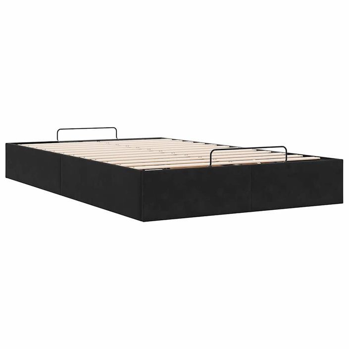 Cadre de lit ottoman sans matelas noir 120x200 cm velours - Photo n°7