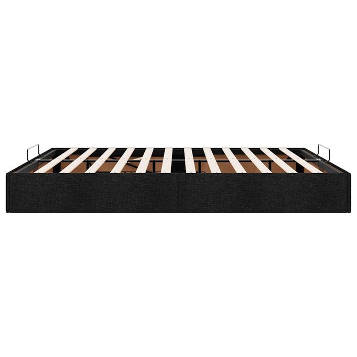 Cadre de lit ottoman sans matelas noir 200x200 cm tissu - Photo n°6