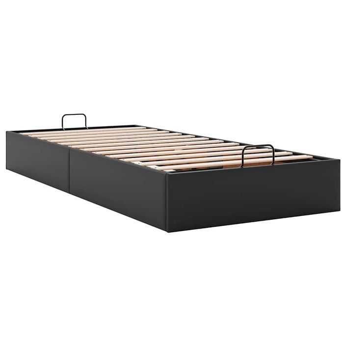 Cadre de lit ottoman sans matelas noir 90x200 cm similicuir - Photo n°4