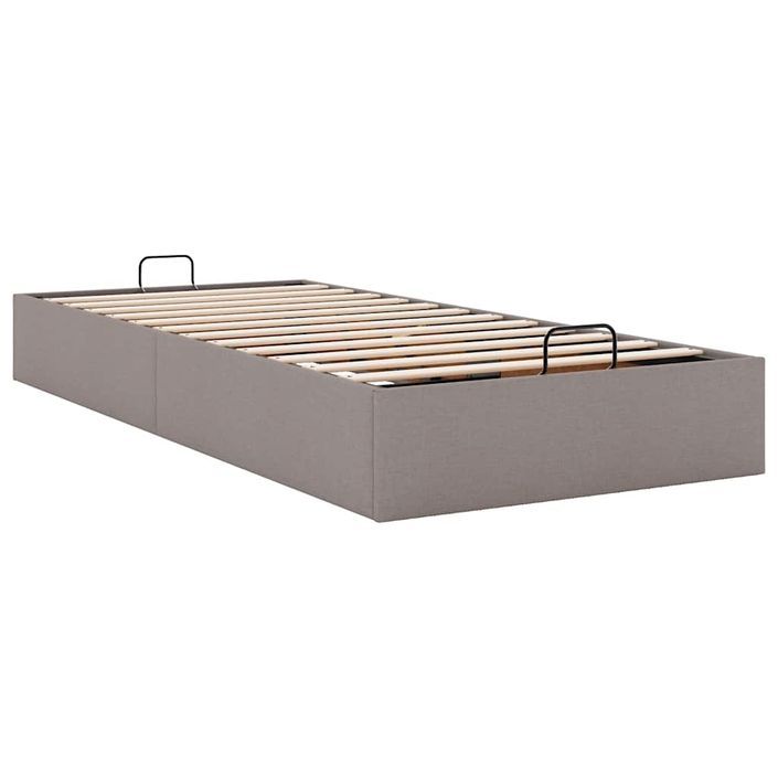 Cadre de lit ottoman sans matelas taupe 90x200 cm tissu - Photo n°4