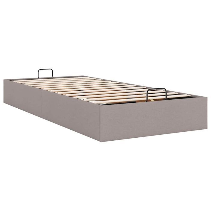 Cadre de lit ottoman sans matelas taupe 90x200 cm tissu - Photo n°7