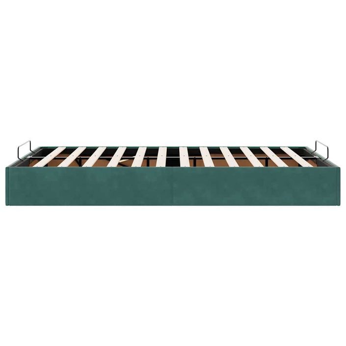 Cadre de lit ottoman sans matelas vert foncé 120x200 cm velours - Photo n°6