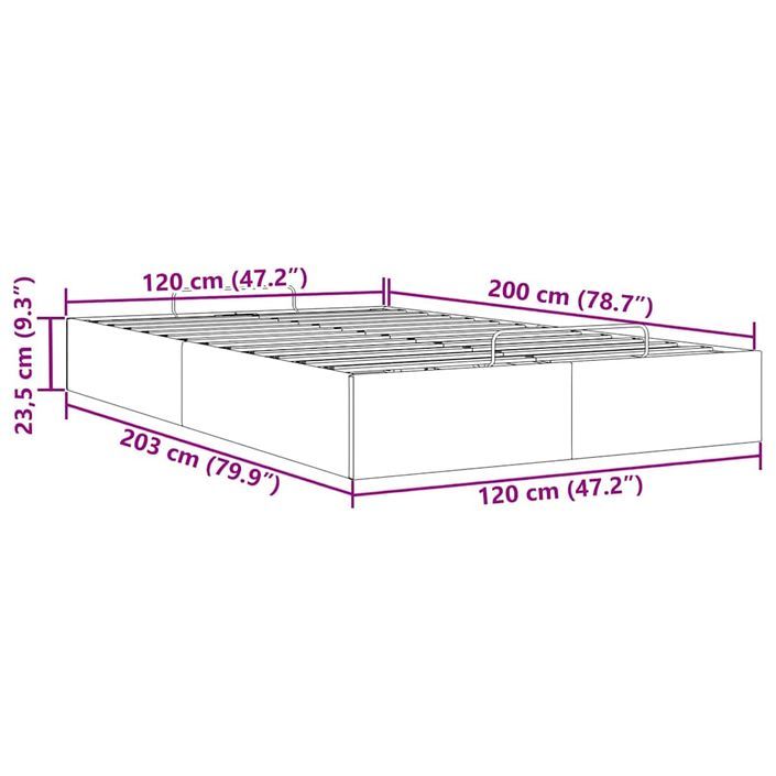 Cadre de lit ottoman sans matelas vert foncé 120x200 cm velours - Photo n°11