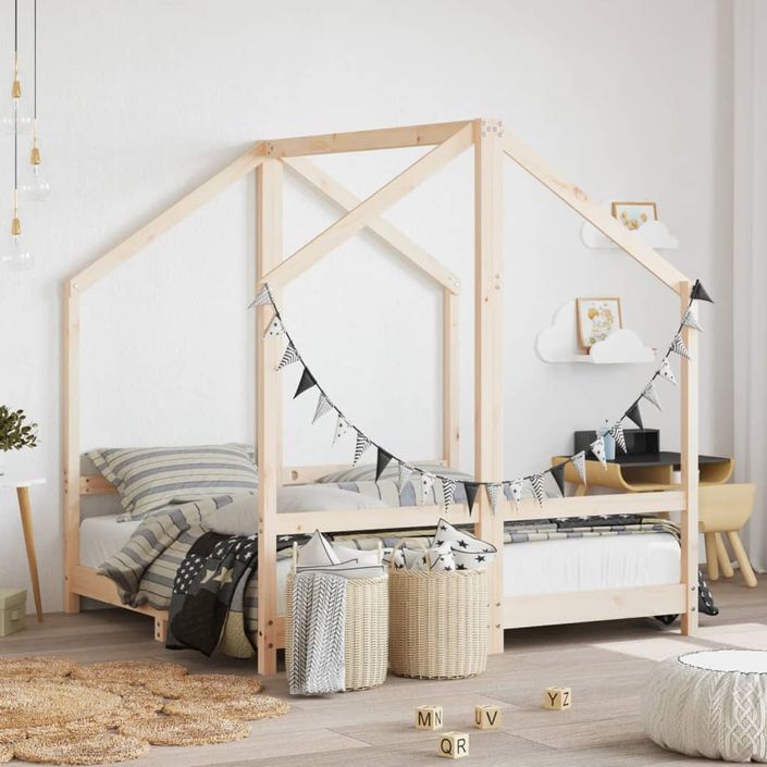 Cadre de lit pour enfant 2x(70x140) cm bois de pin massif - Photo n°2