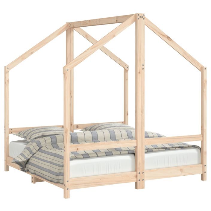 Cadre de lit pour enfant 2x(70x140) cm bois de pin massif - Photo n°1
