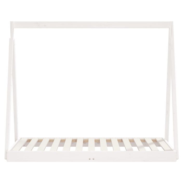 Cadre de lit pour enfant blanc 70x140 cm bois de pin massif - Photo n°4