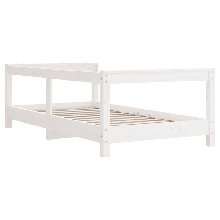 Cadre de lit pour enfant blanc 70x140 cm bois de pin massif - Photo n°6