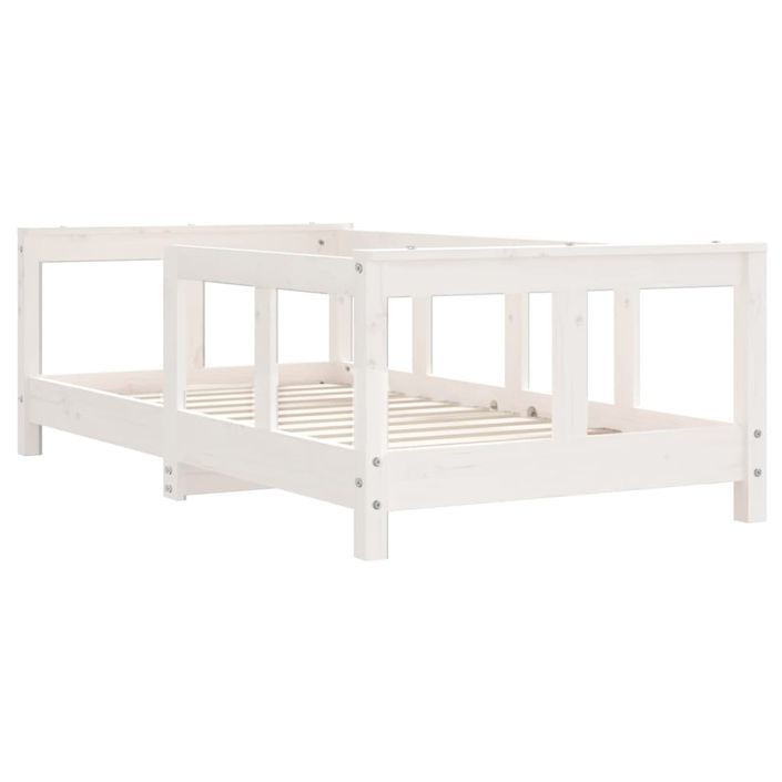 Cadre de lit pour enfant blanc 70x140 cm bois de pin massif - Photo n°3