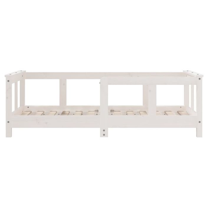 Cadre de lit pour enfant blanc 70x140 cm bois de pin massif - Photo n°5