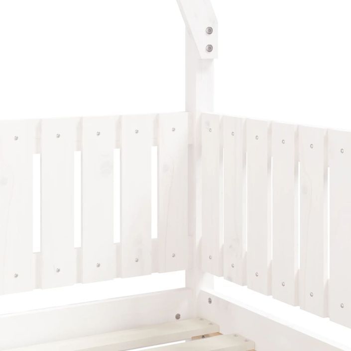 Cadre de lit pour enfant blanc 70x140 cm bois de pin massif - Photo n°7