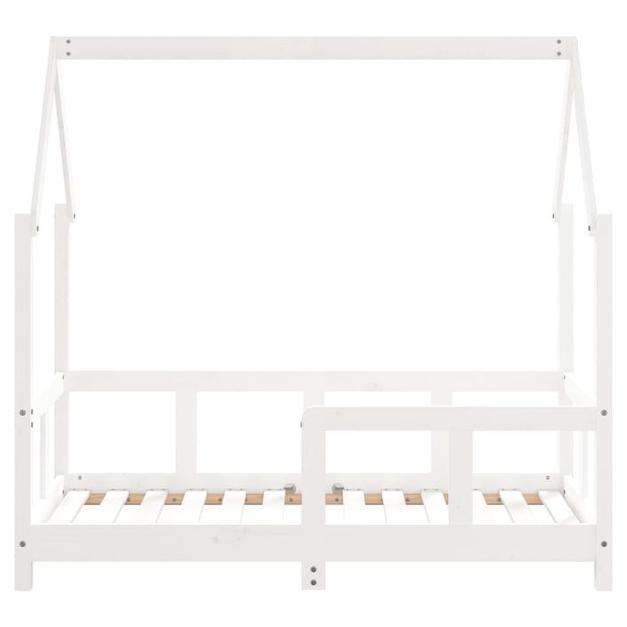 Cadre de lit pour enfant blanc 70x140 cm bois de pin massif - Photo n°4