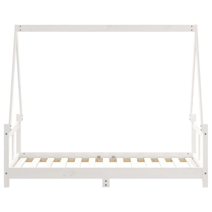 Cadre de lit pour enfant blanc 80x160 cm bois de pin massif - Photo n°5