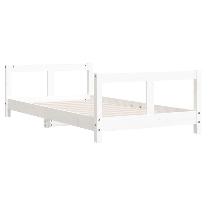 Cadre de lit pour enfant blanc 80x160 cm bois de pin massif - Photo n°3