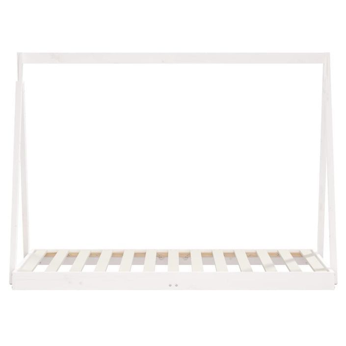 Cadre de lit pour enfant blanc 80x160 cm bois de pin massif - Photo n°4