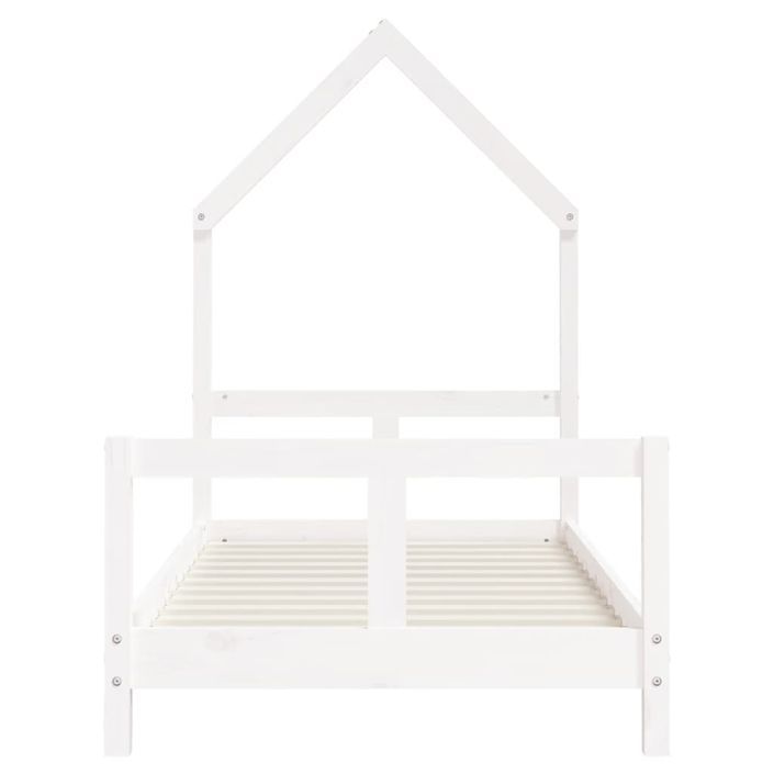 Cadre de lit pour enfant blanc 80x160 cm bois de pin massif - Photo n°3