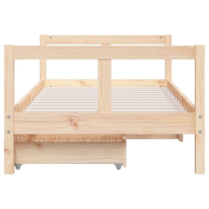 Cadre de lit pour enfant et tiroirs 80x160cm bois de pin massif - Photo n°5