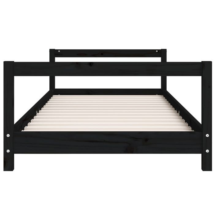 Cadre de lit pour enfant noir 80x160 cm bois de pin massif - Photo n°4