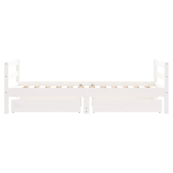 Cadre de lit pour enfant tiroirs blanc 80x160cm bois pin massif - Photo n°6